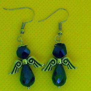"Metallic Blue Angels” swarovski crystal earrings